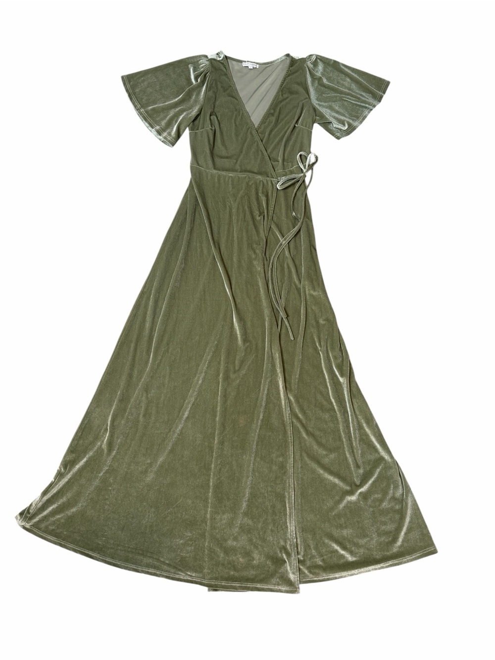 Baltic Born Meghan Velvet Wrap Maxi Dress Size Large NWT Sage Green - Picture 2 of 4
